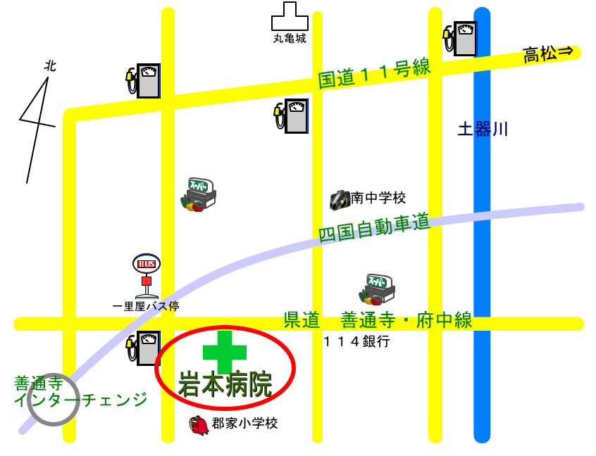 医療法人社団健仁会岩本病院 周辺地図